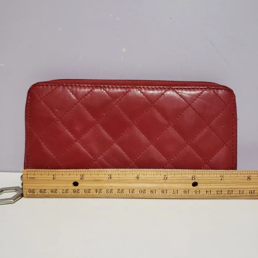Hype Red Zip Around Women's Wallet 7.5